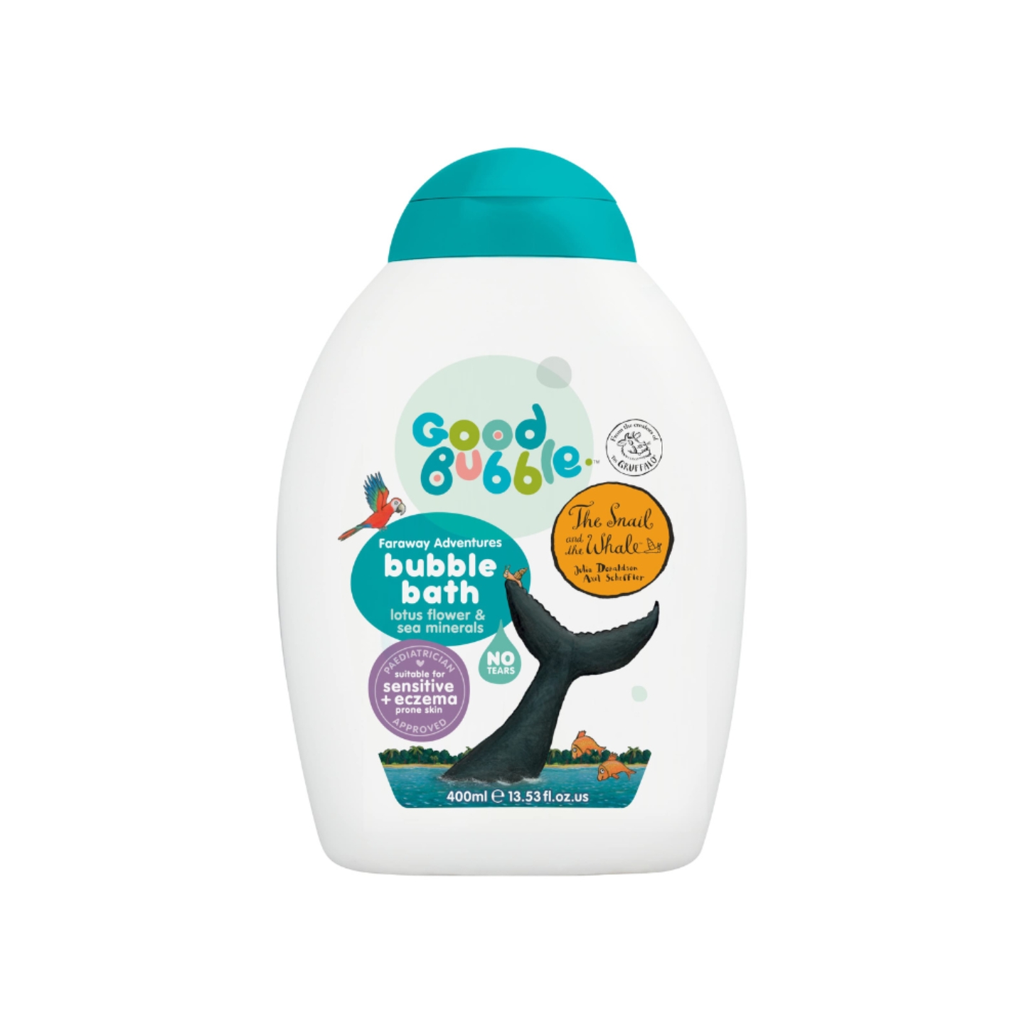 Good Bubble Snail and Whale pisaravaba laste vannivaht värske lootose lille ja meremineraalide lõhnaga, 400 ml