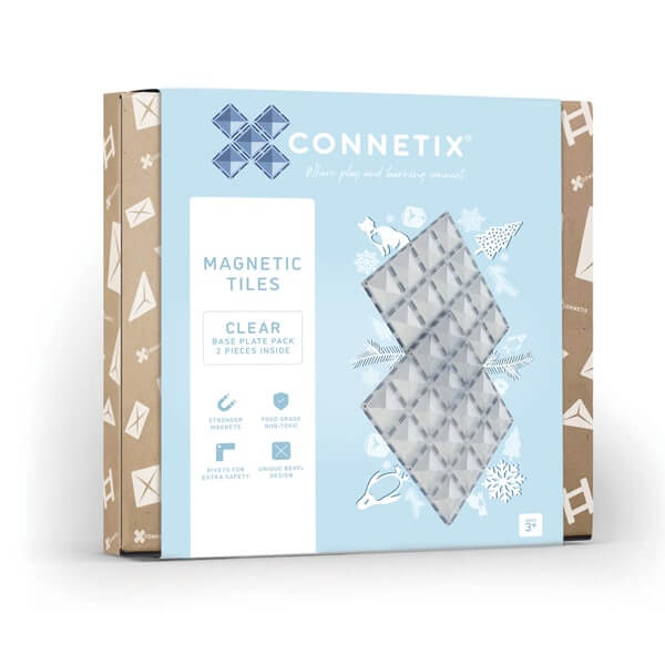 Connetix magnetklotsid Clear Base Plate Pack, alusplaadid 2tk