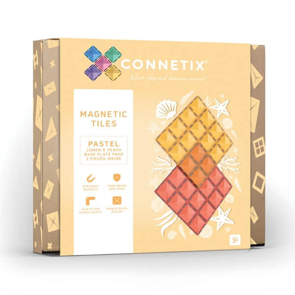 Connetix magnetklotsid Base Lemon Peach alusplaadid 2tk