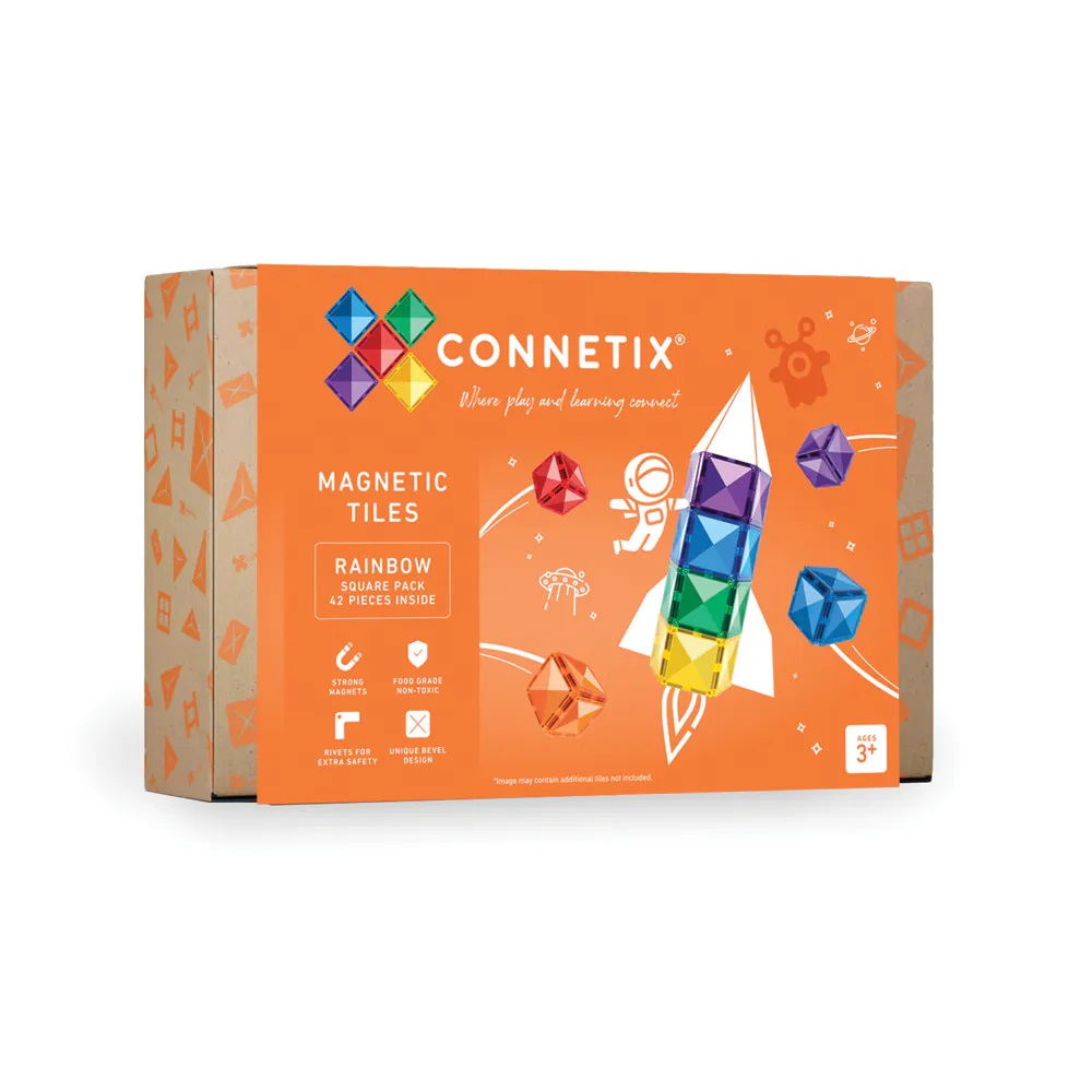 Connetix magnetklotsid Rainbow Square Pack 42tk