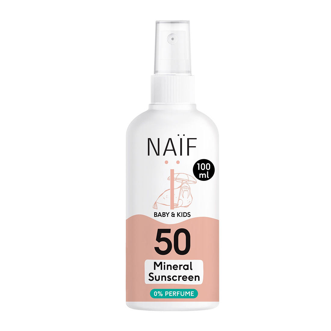 Naïf mineraalne päikesekaitsesprei beebidele ja lastele SPF50 (lõhnaainevaba) 100ml