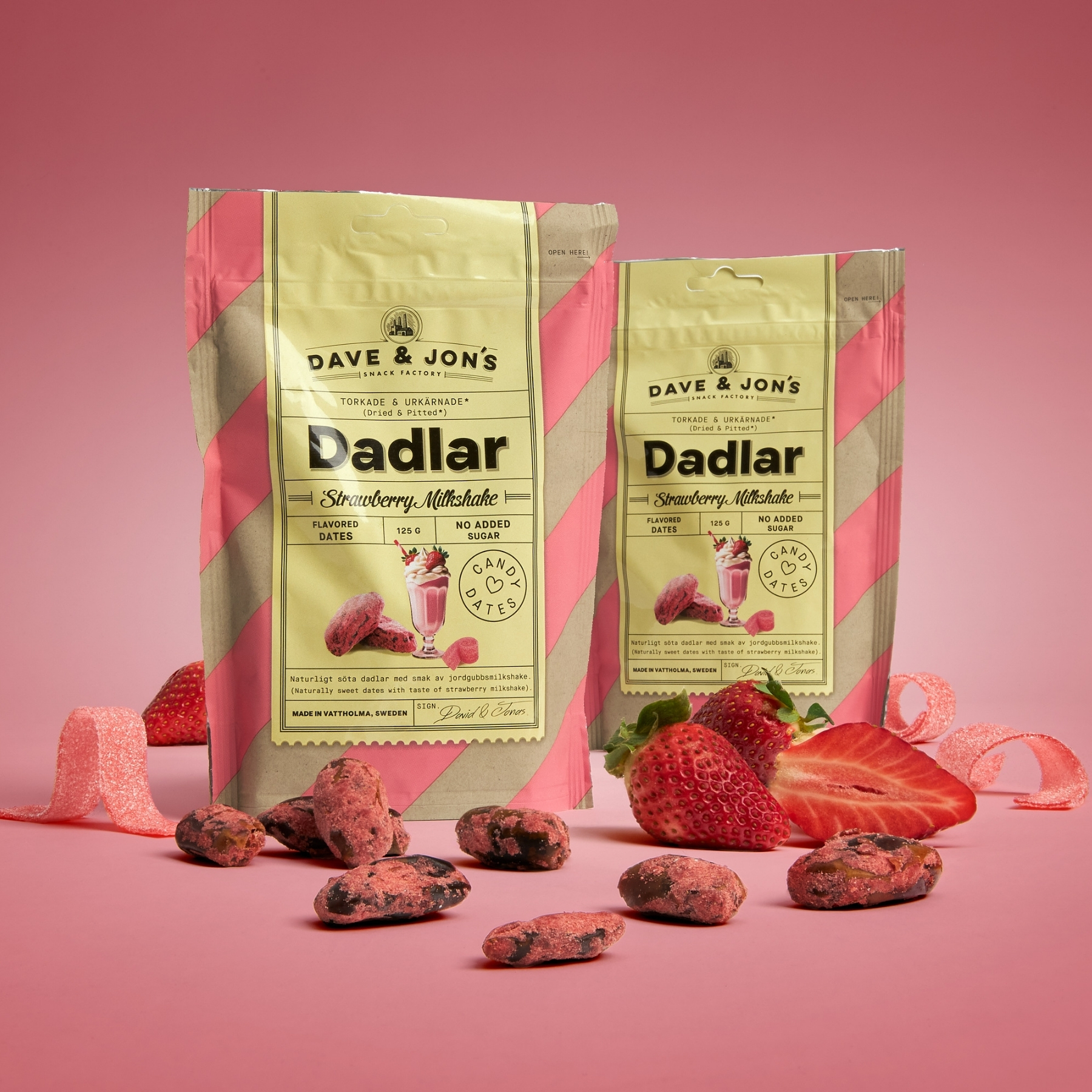 Dave & Jon’s maitsestatud datlid “Strawberry Milkshake” 125g