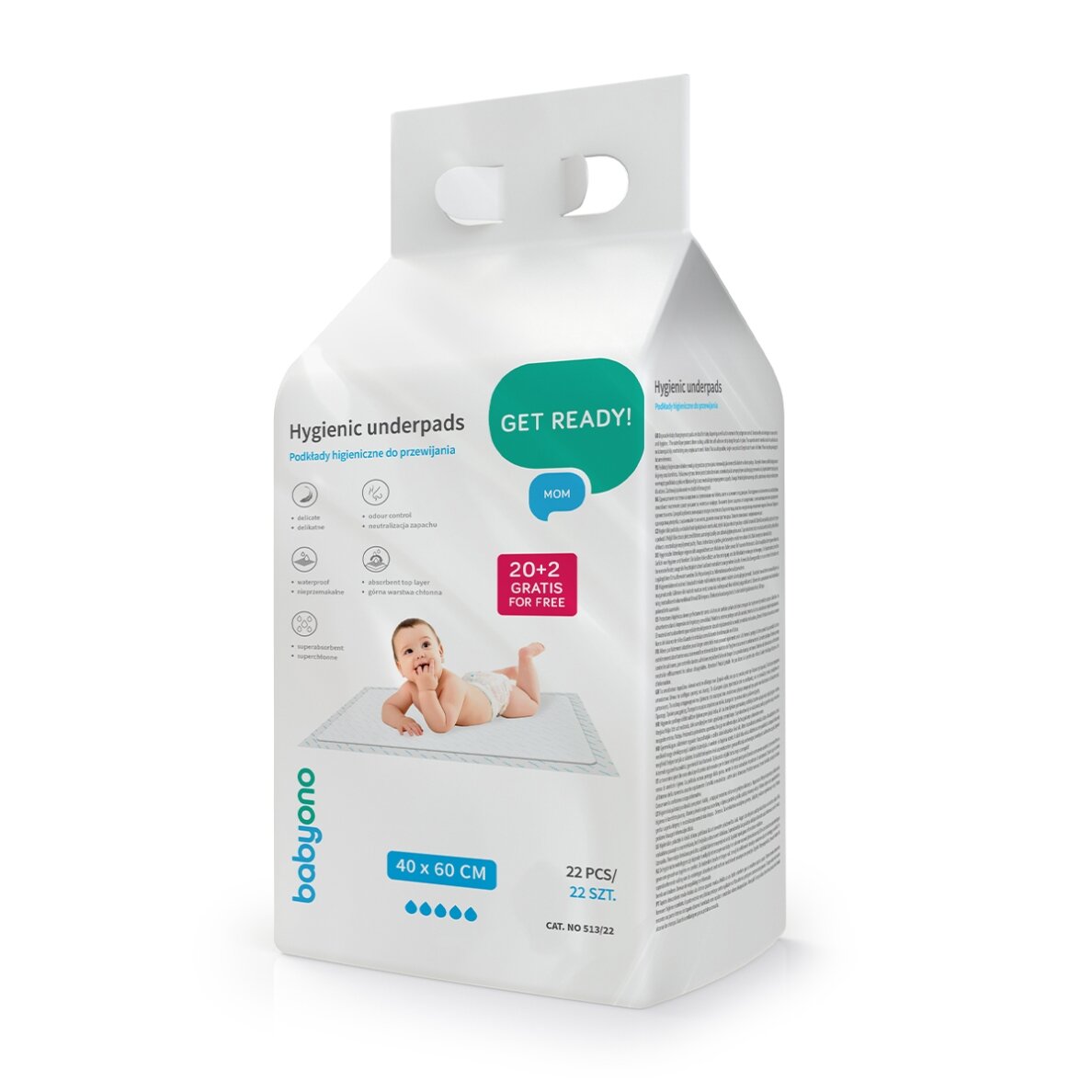 BabyOno hügieenilised aluslinad 22tk 40x60cm