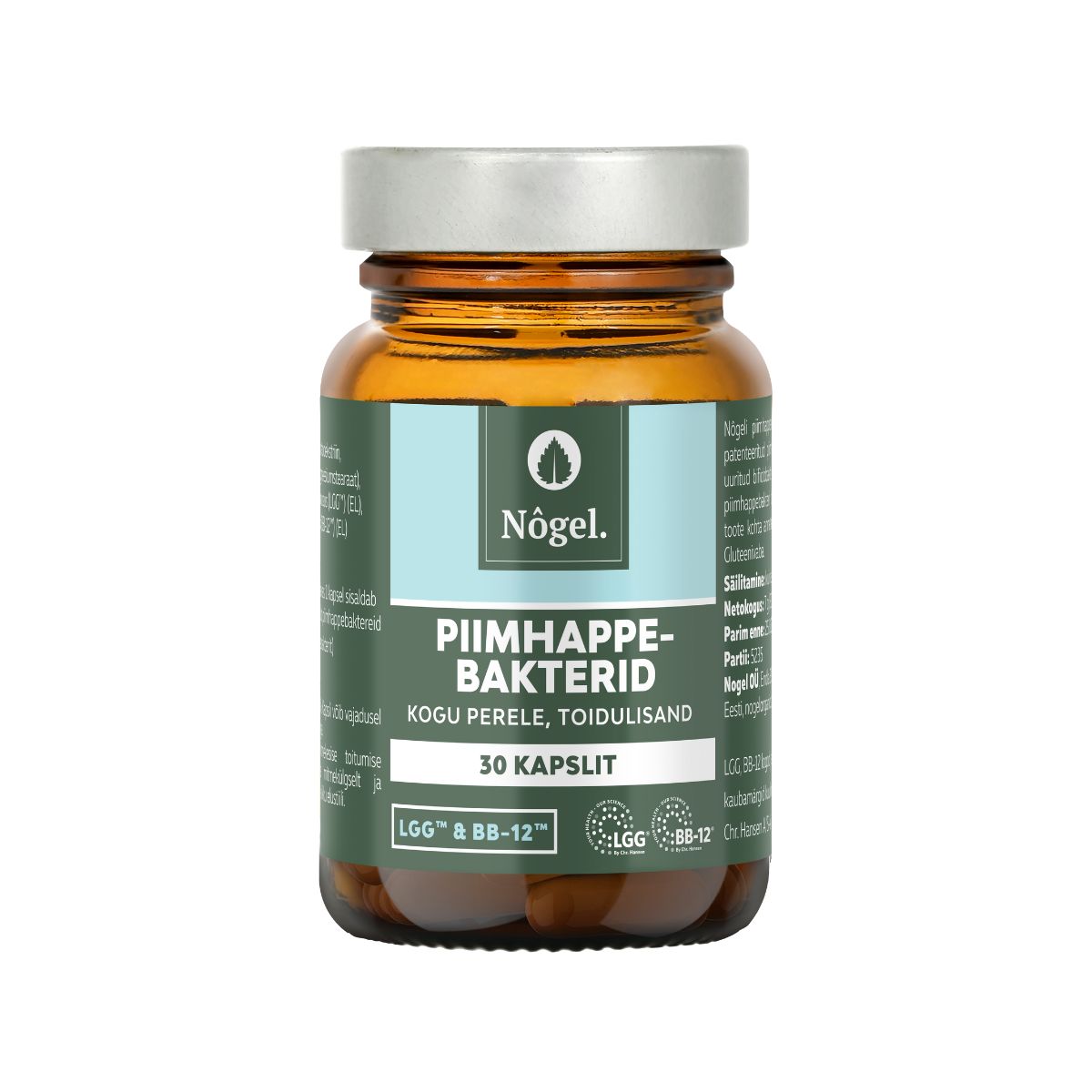 Nõgel Piimhappebakterite kapslid, LGG™ & BB-12™, 30 kapslit