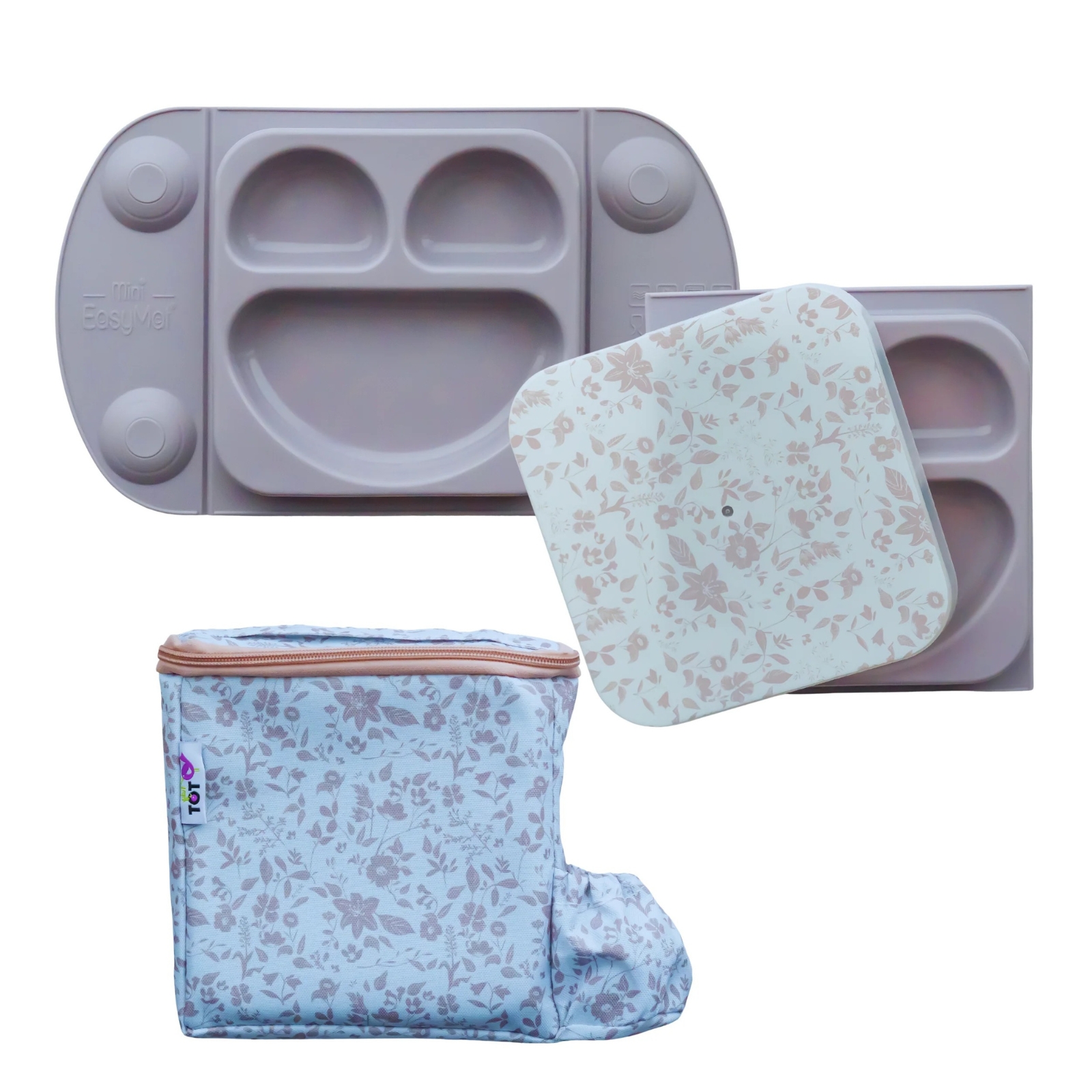 Tidy Tot komplekt taldrik + hoiukott "Fleur de Jardin"