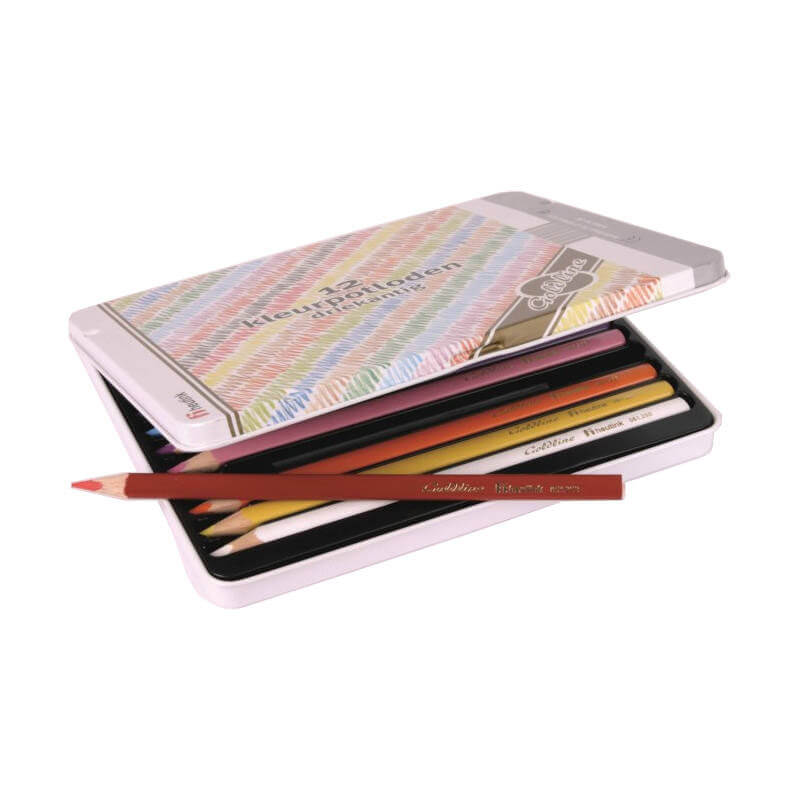 Heutink Arts & Crafts kolmnurksed värvipliiatsid metallkarbis (12 tk)