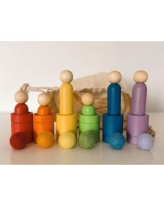 Milda wooden rainbow family
