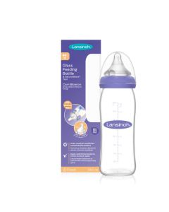 Lansinoh Glass Feeding Bottle 240ml with NaturalWave® Teat