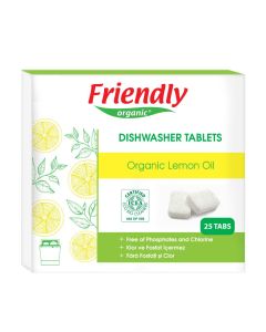 Friendly Organic Dishwasher Tablets Lemon, 25 tablets