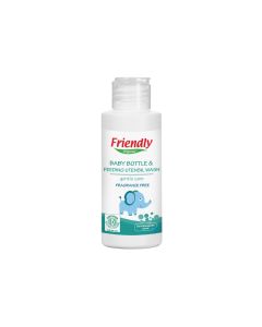 Friendly Organic Baby Bottle & Feeding Utensil Wash Fragrance Free travel size, 100 ml
