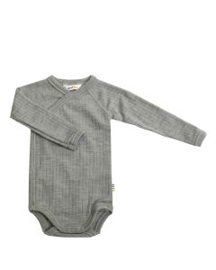 Joha Merino wool gingham bodysuit BASIC Grey