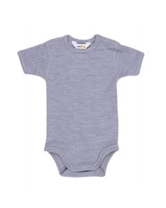 Joha Merino wool short sleeve bodysuit BASIC grey