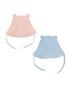 Wooly Organic Jersey Sun Hat With Teddy Ears