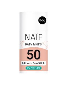 Naïf mineraalne päikesekaitsepulk beebidele ja lastele (lõhnaainevaba) SPF50 36gr