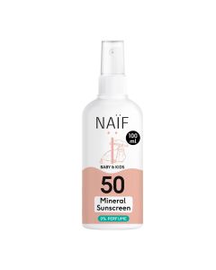 Naïf Mineral Sunscreen Spray 0% perfume for Baby & Kids SPF50 100ml